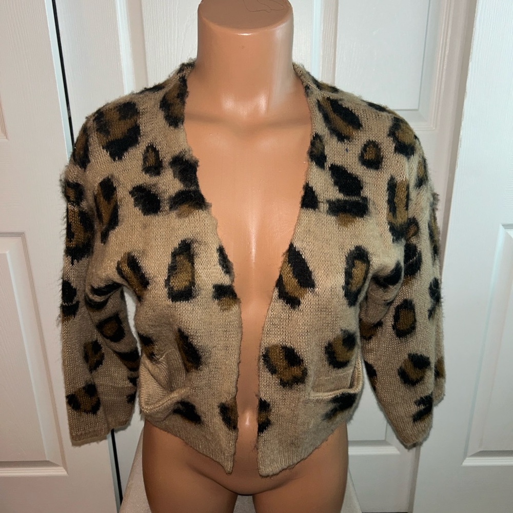 Bebe Animal Print Knit Sweater Size Small S